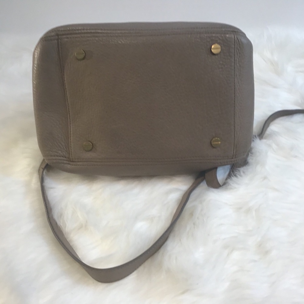 J CREW PEBBLED LEATHER MED SATCHEL TAUPE - Picture 8 of 11